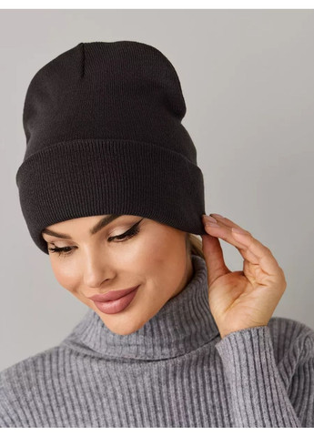 Молодежная двухслойная шапка бини лонг No Brand Шапка біні лонг лопата (362411543)