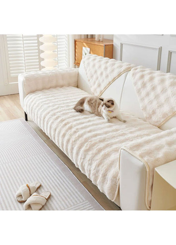 Накидка для м'яких меблів 1шт 90x210 см хутряна айворі (A-047908) Love You (372992309)