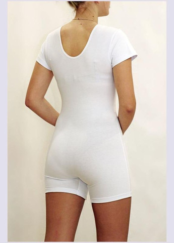 Купальник трико для танцев, гимнастики белый с шортами. No Brand тріко (297662816)