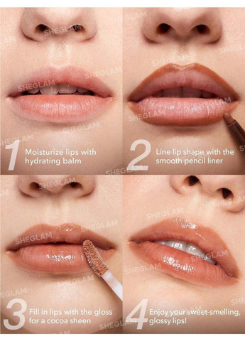 Набір для губ (блиск+ олівець для губ) Willy Wonka Cocoa Kiss Lip Duo 2.7мл+0.25г Brownie Bite Sheglam (317318538)