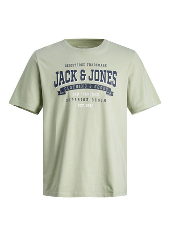 Світло-зелена футболка basic,блідо-зелений з принтом,jack&jones Jack & Jones