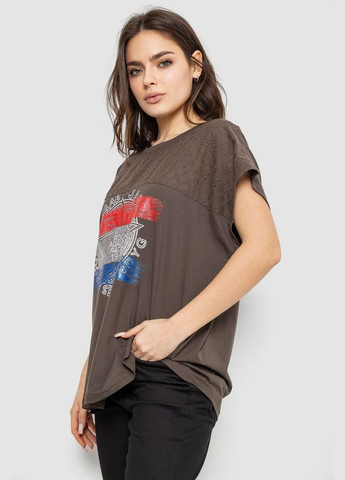 Футболка жіноча з принтом, колір кораловий, 244RW532 Ager - (318169873)