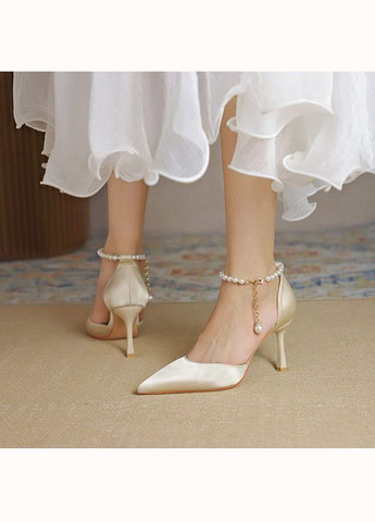 No Brand Весільні туфлі для нареченої з перлами бежевий з текстиль, — літо (300578223)