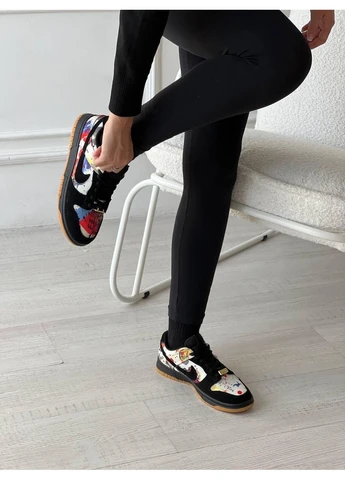 Комбіновані кросівки чоловічі nike sb dunk low supreme rammellzee найк сб данк демісезон No Brand