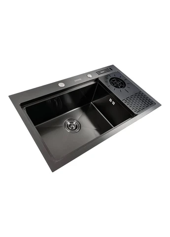 Кухонна мийка чорна PVD 78*46 Handmade Platinum (392429680)