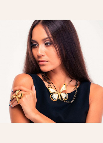 Кольє з оніксом, фіанітами та емаллю CA07205 Misis (358934892)