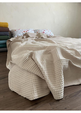 Покрывало Greece вафельное хлопковое цвет беж 230х260 см ZEINTEX (315347334)