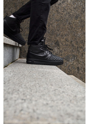 КРОССОВКИ ЖЕНСКИЕ NIKE AIR FORCE 1 DUCKBOOT TRIPLE BLACK НАЙК АИР ФОРС 1 ПРЕМИУМ No Brand чёрные демисезоны (368870313)