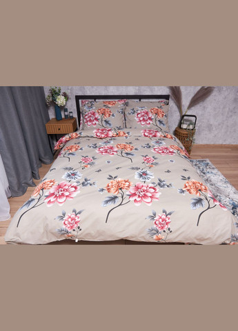 Комплект постільної білизни Бязь Gold Люкс «» євро 200х220 наволочки 4х50х70 (MS-820001891) Moon&Star Peony Brown (285717762)