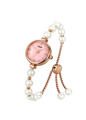 1983PKWT Pink-White кварцевый сasual, классический Skmei (324214461)