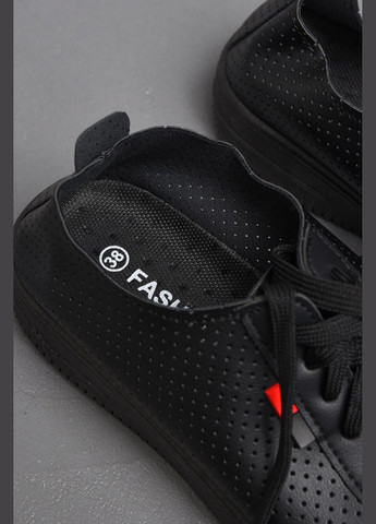 Мокасини жіночі чорного кольору на шнурівці Let's Shop (279724137)