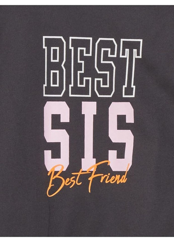 Kiabi світшот фліс,темно-сірий з принтом, темно-сірий