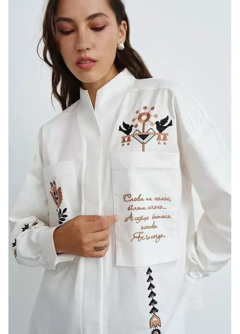 Жіноча сорочка з вишивкою оверсайз MKRM4292 Rica Mare (363264135)