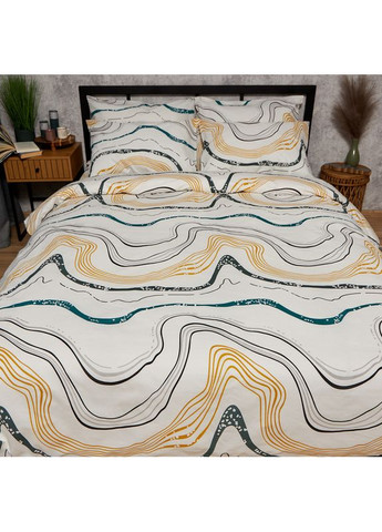 Комплект постельного белья Бязь Gold Люкс Полуторний Евро 160х220 наволочки 2х70х70 (MS-820009542) Moon&Star Natural Waves (356113059)