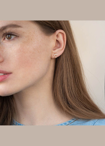 Сережки-пусети Трикутники (червоне золото) с06973 Oniks (264024443)