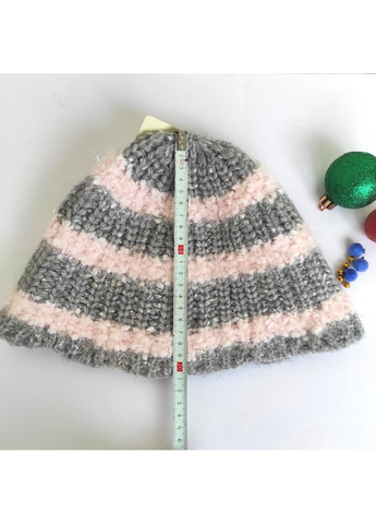 Тепла В’язана Зимова Шапка в Смужку з Люрексом Модне Молодіжне Біні для Дівчат Жінок No Brand Зимова шапка (356453574)