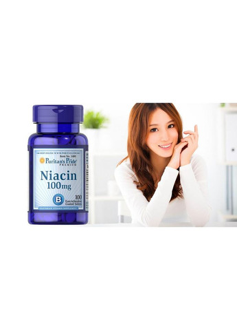 Ниацин Puritan's Pride Niacin (100 mg) 100 Tablets Puritans Pride (292555750)
