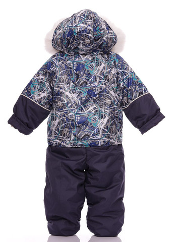 Синій зимній комбінезон для хлопчика на холофайбері кант синій 104 см (28694) BABYKROHA