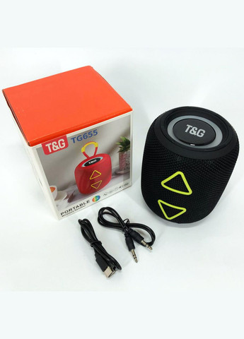 Портативная колонка TG655 5W с RGB подсветкой и ремешком, Bluetooth колонка для улицы. Цвет: черный No Brand (359475235)