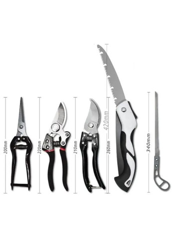 Садовий набір інструментів 5 в 1 з ножицями, секаторами та пилкою Garden Set SK-5 No Brand (323144357)