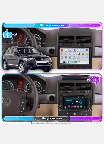 Штатна магнітола 9" для Volkswagen Touareg I Рестайлінг 2006-2010 4/64 QLED CarPlay GPS 360 Prime 5 шт. Lesko (336199784)