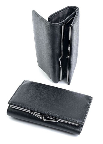 Жіночий шкіряний гаманець бузковий чорний No Brand (292920387)