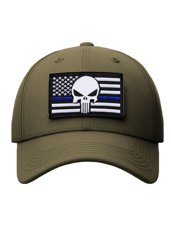 Набор шевронов 2 шт. с липучкой Череп Карателя Флаг США синяя полоска, полицейский 5х8 см, патч нашивка IDEIA (300229032)