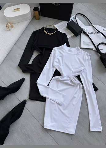 Белое повседневный силуэтное платье силуэтная Adelante однотонное