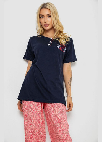 Синя піжама жіноча з принтом Polkan 243R10365