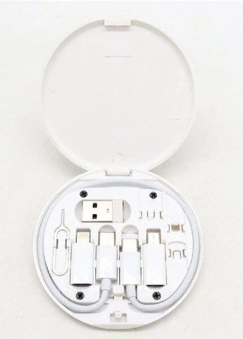 Комплект набір в чохлі кейсі кабель для зарядки телефону передачі даних дата кабель (476714-Prob) Білий Unbranded (289200923)