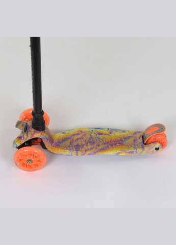 Детский самокат A 25597. Пластмассовый, 4 PU колеса с подсветкой. Оранжевый Best Scooter (292850513)