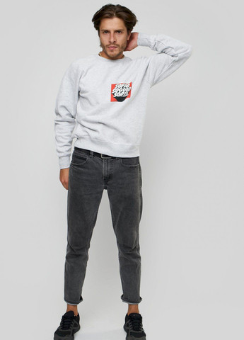 Сірий світшот чоловічий сірий "sofar sogood sorta" YAPPI малюнок (303772932)