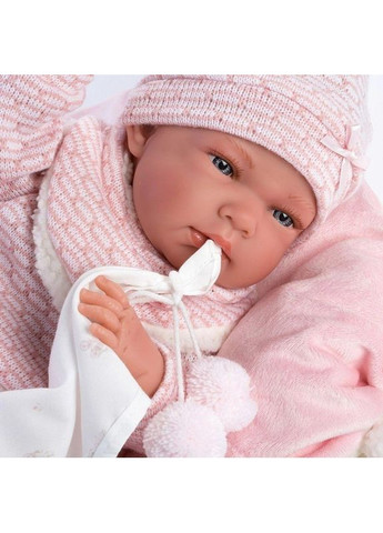 Іспанська лялька вінілова дівчинка 42 см з соскою та пледом для гри та колекції пупс Llorens (370602751)