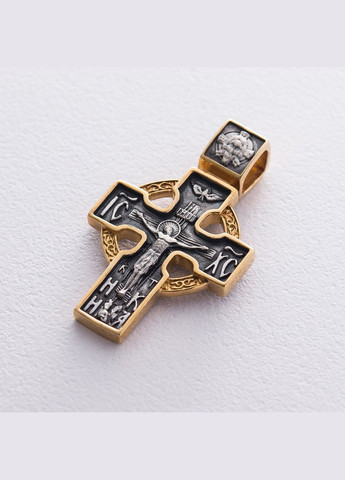 Серебряный крест Распятие с позолотой 132397 Oniks (267501178)