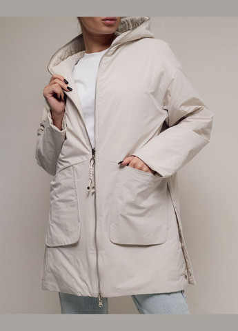 Молочная демисезонная куртка женская двусторонняя Mishele