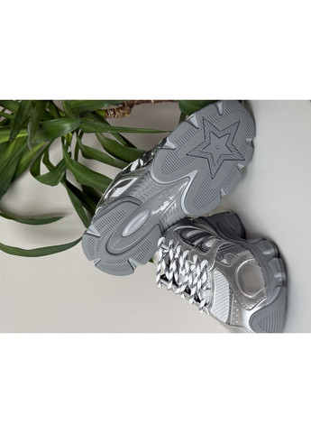 Кроссовки женские Dior Chrono Silver | Диор Хроно серебряные No Brand серебряные демисезоны (366742237)