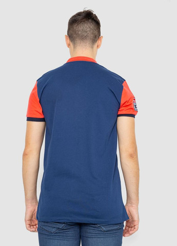 Синяя футболка-поло мужское с принтом для мужчин Ager