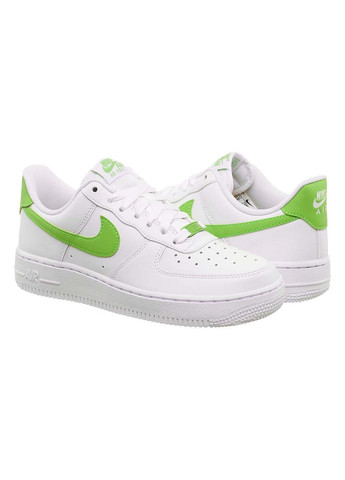 Женские Кроссовки Air Force 1 Low White Белый Салатовый Nike комбинированные демисезоны (367590508)