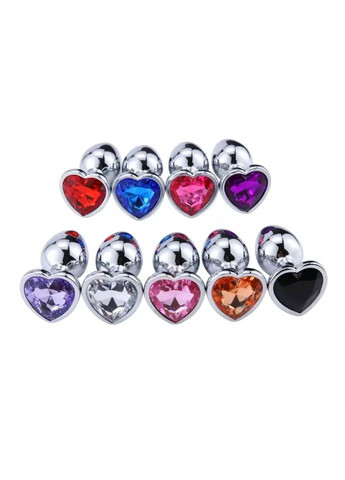 Анальная пробка в форме сердца S с фиолетовым стразом в чехле с лубрикантом Шоколад No Brand (340914590)