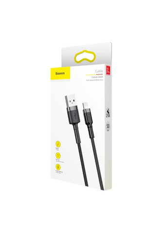 Кабель Cafule Cable USB For Lightning 2.4A 0.5m Gray+Black Baseus (371363761)