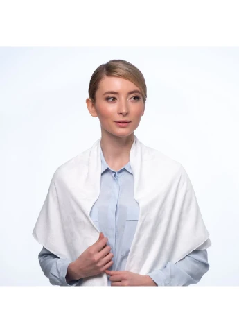 Платок женский с принтом однотонный вискоза белый БЕЛЬ LuckyLOOK 090-064 (322779811)