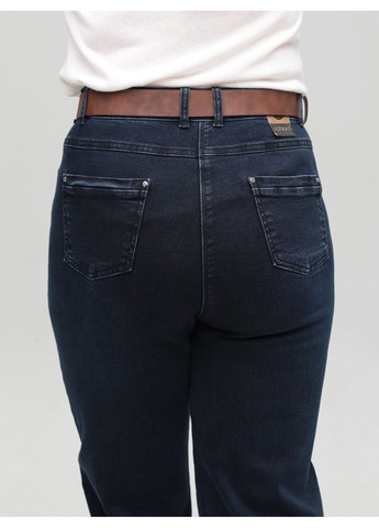 Джинси жіночі темно-сині МОМ із стрейчем великі розміри MOM Adorati - (358501736)