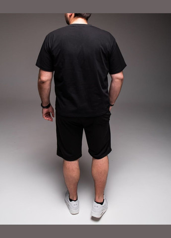 Мужской костюм футболка + шорты Батал черный No Brand (335723787)