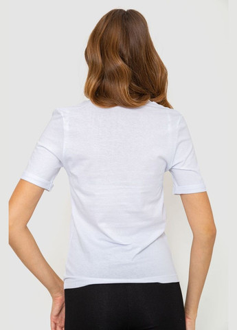 Біла демісезон жіноча футболка з принтом, колір чорний, Ager