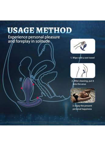 Массажёр простаты Miah с дистанционным управлением,, 10 режимов вибрации Every Night Toys (366667810)