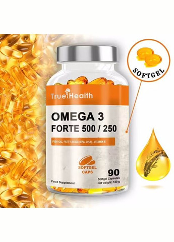 Рыбий жир Omega 3 Forte 500/250, 90 капсул True Health (324422543)