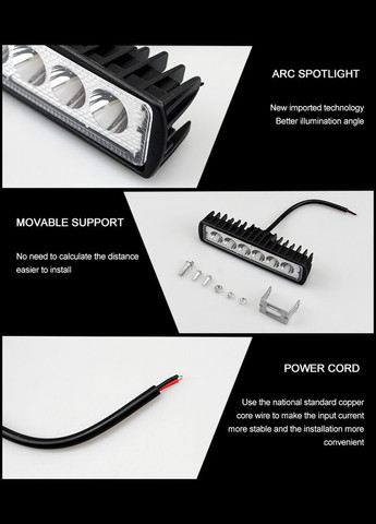 Фара світлодіодна 6 LED 3030 SMD білий No Brand (322301900)