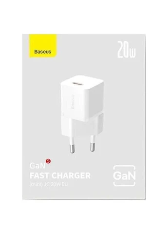 МЗП GaN5 Fast Charger (mini) PD20W (1USB-C) (CCGN05010) White Baseus (382609921)
