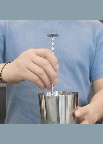 Набор барных коктейльных ложек из нержавеющей стали 25,5 см 3 шт. Серебристый (С051370-3) ТМ (349843596)