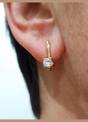 Золоті сережки з фіанітами. С00688Р Qvaliz (329849379)